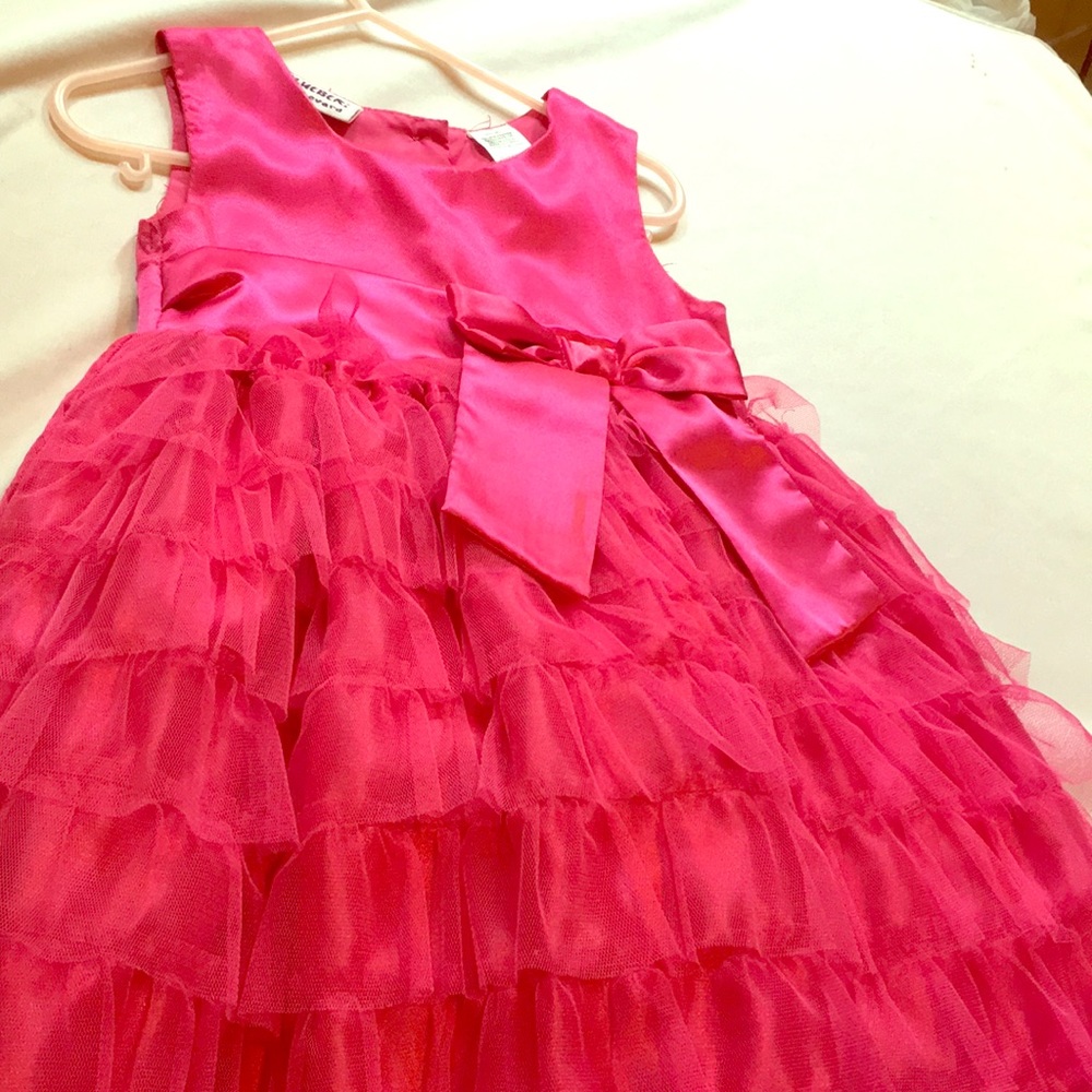 Fluffy hot pink children’s dress